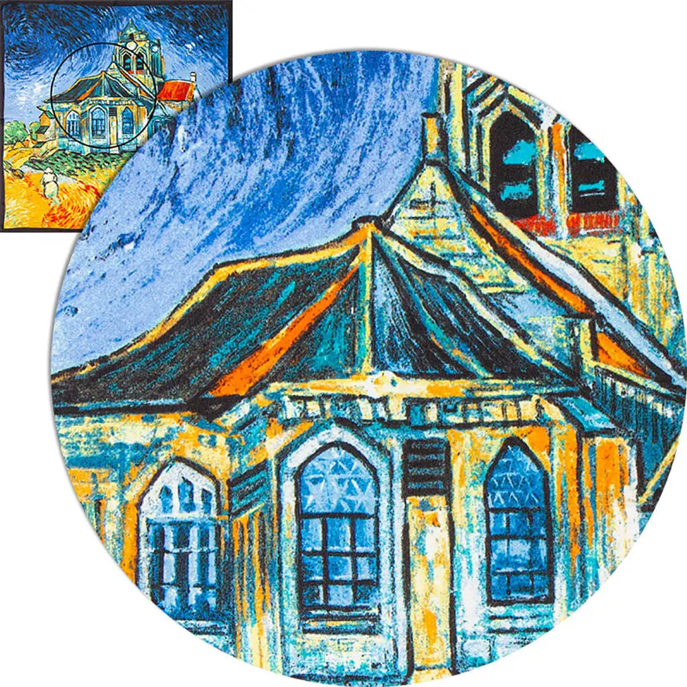 53 سنتيمتر الحرير الطبيعي الفاخرة رجل وشاح ساحة باندانا للسيدات ريترو الشتاء امرأة الحجاب صديق الهدايا الكنيسة في Auvers فان جوخ