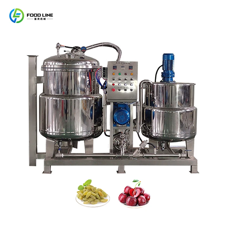 Commercial Sugar Cane Juice Boiling Machine Gummy Candy Fudge Boiler Mixer Pot FL Customized