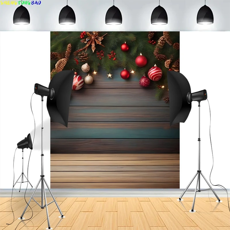 Christmas Day Gifts Background Living Room Fireplace Pine Tree Snowflake Family Party Arafed Trailer Photography Backdrops AF-05
