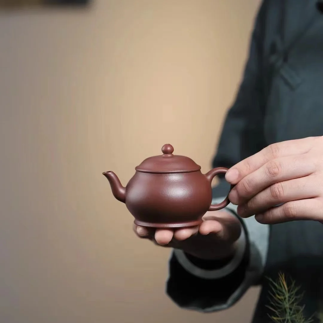 110cc Small Chaoshan Gongfu Teapot Handmade Yixing Zisha Clay ZiNi Eggshell Thin Pan Tea Pot