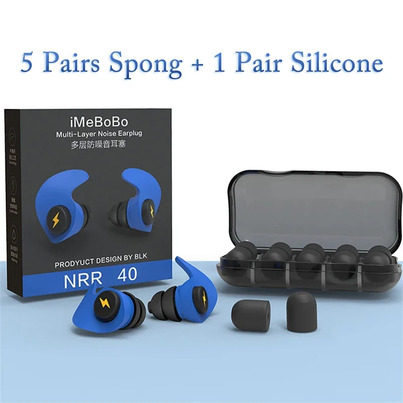Bouchons d'oreille en éponge de Silicone, bouchons d'oreille portables insonorisés, mousse souple, Anti-bruit, réduction du bruit de voyage