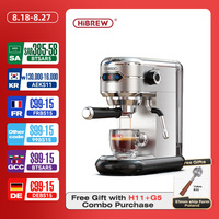 HiBREW Coffee Maker Cafetera 20 Bar Inox Semi Automatic Super Slim ESE POD& Powder Espresso Cappuccino Machine Hot Water H11