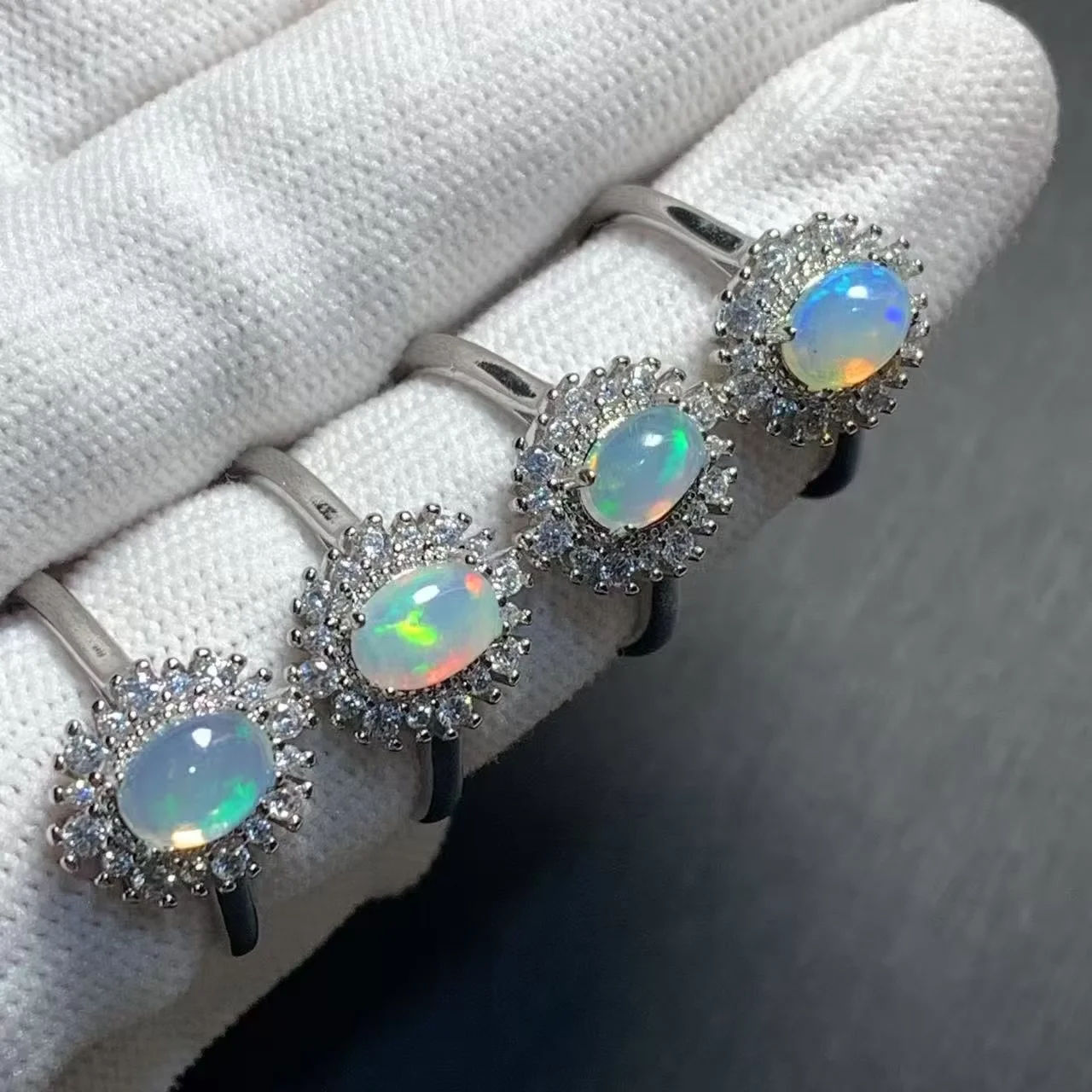 

MM Natural Opal Ring Adjustable Female Ring Jewelry for Women Gift Wholesale High Quality Vintage Fine