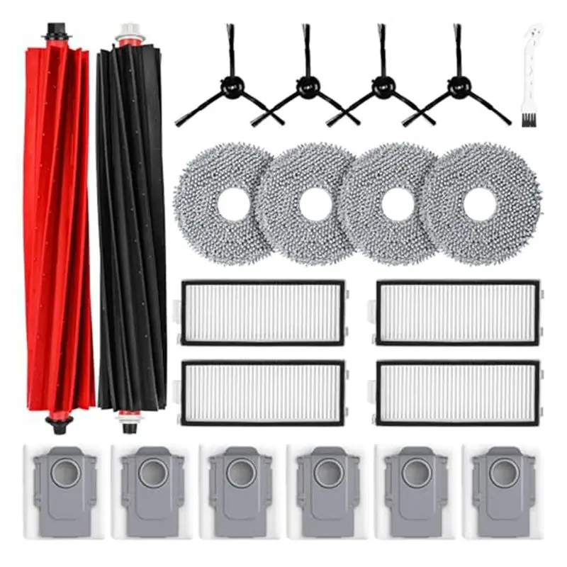 CYCLI-For Roborock S8 Max/Maxv Ultra Accessories- Sweeping Robot Replacement Kit Roller Brush, Side Brush, Filter, Mop Pad& Dust