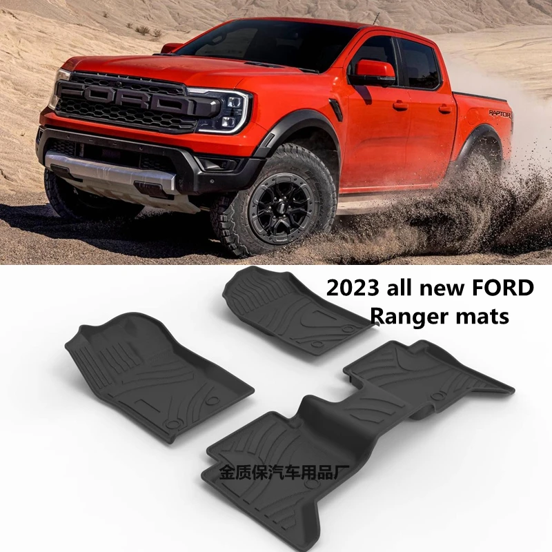 

Use for 2023 all new Ford ranger raptor car carpet Ford ranger Floor foot mats Set Trim to Fit For Ranger waterproof floor mats