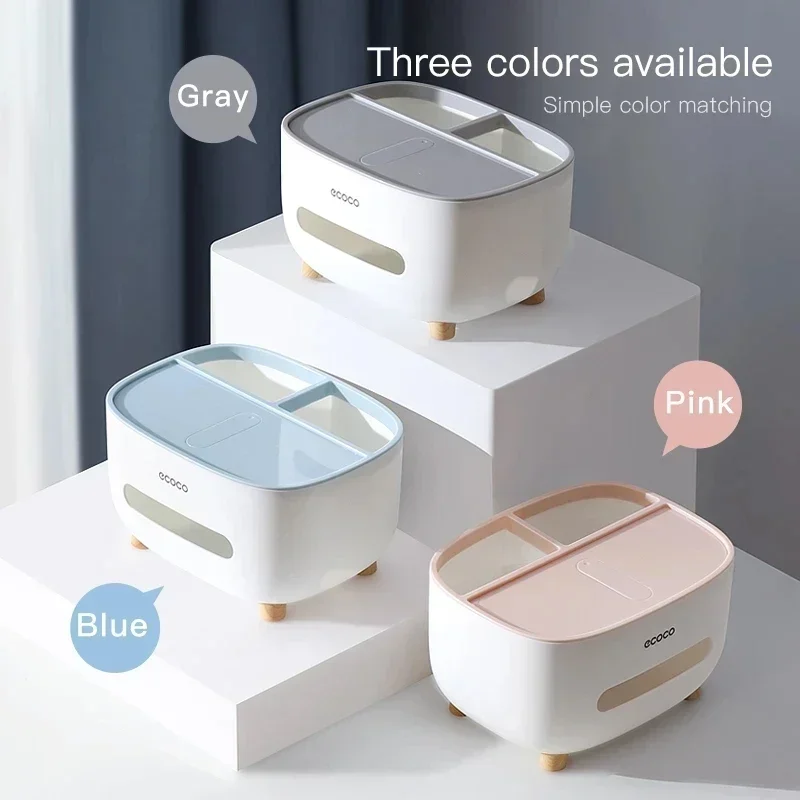 Home Kitchen Desk Tissue Case Plastic Cover ABS Tissue Holder Makeup Cosmetic Storage Box Organizer Living Room Home Decoration