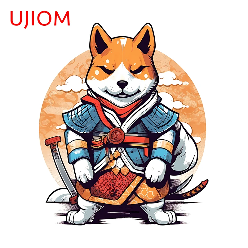 UJIOM الكرتون الساموراي الكلب الجدار ملصق الدائمة الموقف العصرية منفعل الكتابة على الجدران صائق الحيوان خلفية للأطفال ديكور المنزل