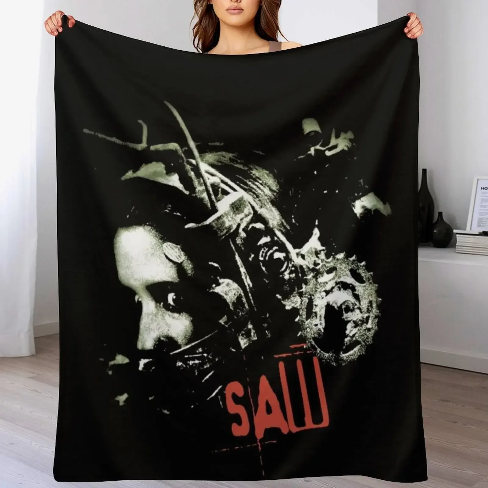 

Saw Horror Movie Retro Throw Blanket Decorative Sofa blankets and throws Blankets