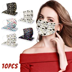 Valentine's Day Disposable Face Mask For Adult Valentines Masks With Design Cute Paper Masks Full Face Protection Dust-Proof