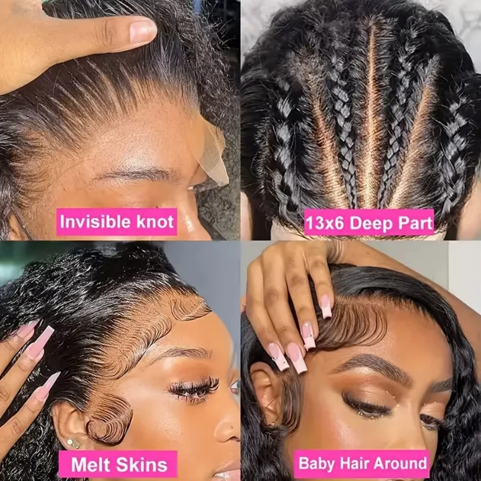 250% Density 13x4 13x6 Hd Lace Frontal Wigs Brazilian 38 Inch Deep Wave Human Hair 5x5 Lace Front Wig For Women Pre plucked image 4