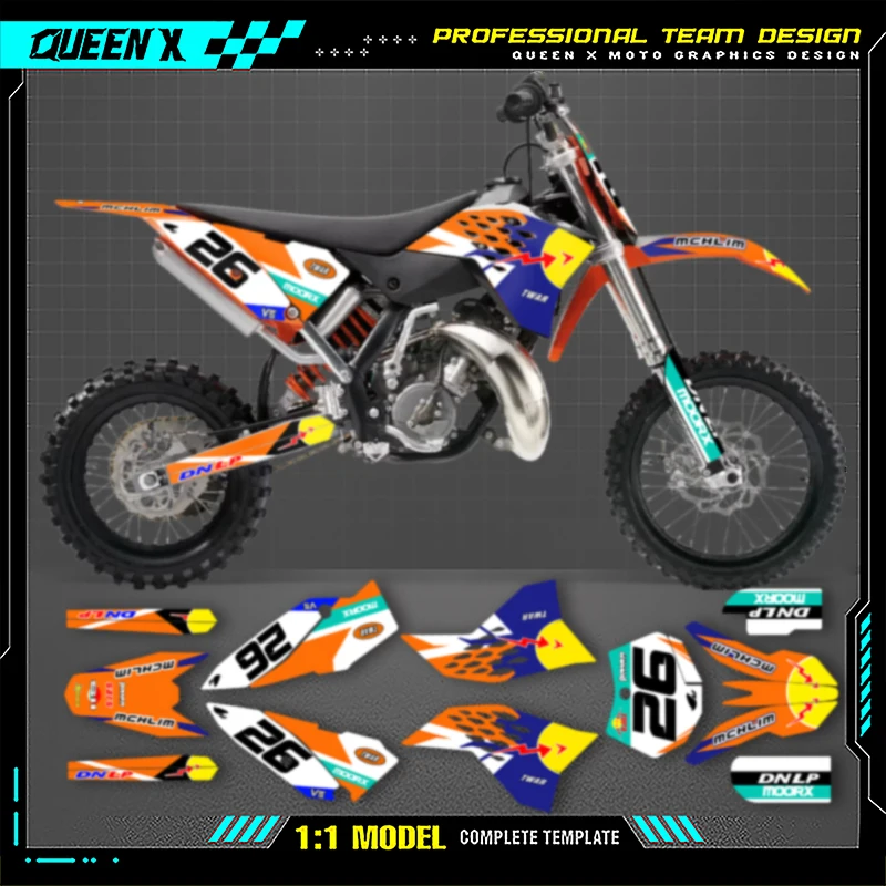 

Queen X MOTOR Cusotm Team Motorcycle Graphics Decal Stickers Kit For KTM SX65 SX 65 2009 2010 2011 2012 2013 2014 2015