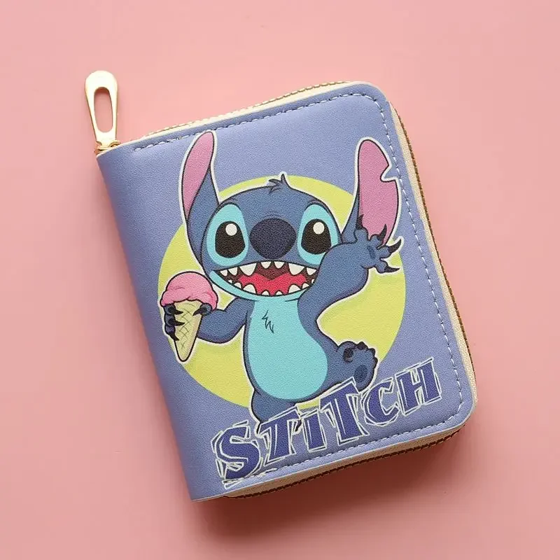 Disney-Portefeuille Stitch pour enfants, sac à main Kawaii, sac fourre-tout, porte-monnaie, figurines d'anime, cadeau d'anniversaire pour fille, vente en gros