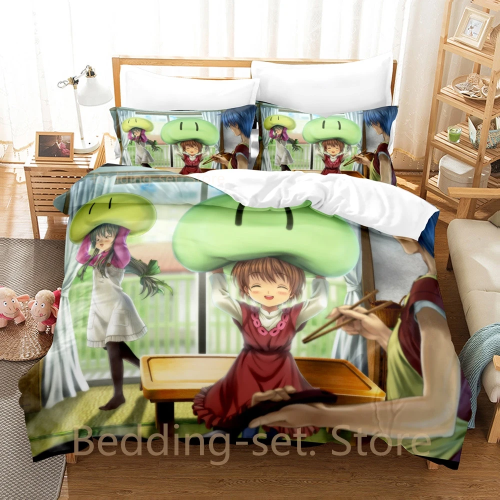 New Dango Clannad Bedding Set Single Twin Full Queen King Size Bed Set Adult Kid Bedroom Duvet cover Sets Anime Bed Sheet Set