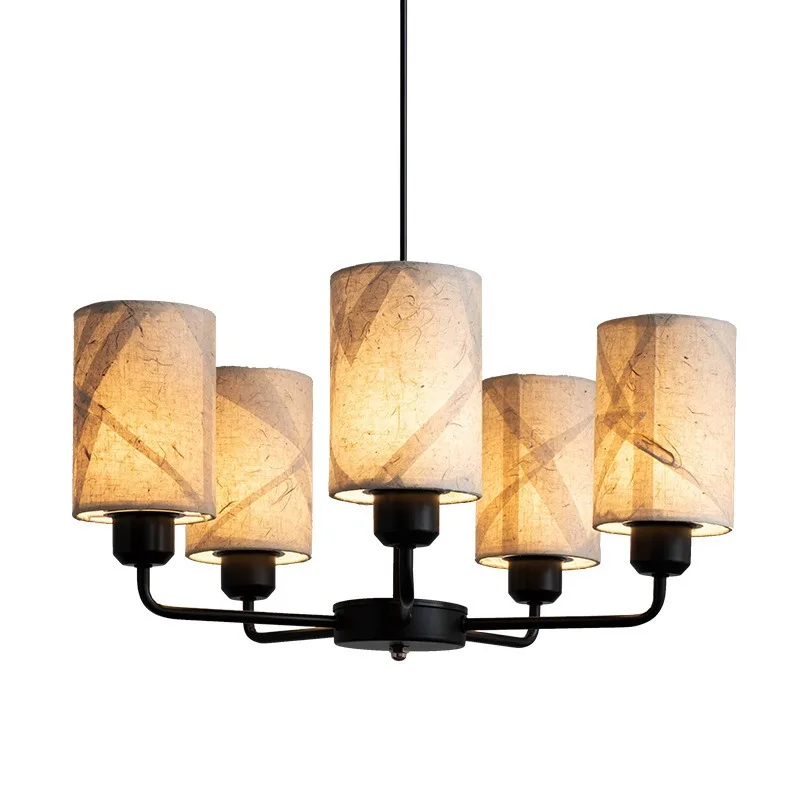 New Chinese vintage xuan paper pendant light decorations, living room and dining room, wabi-sabi style, designer guesthouse,