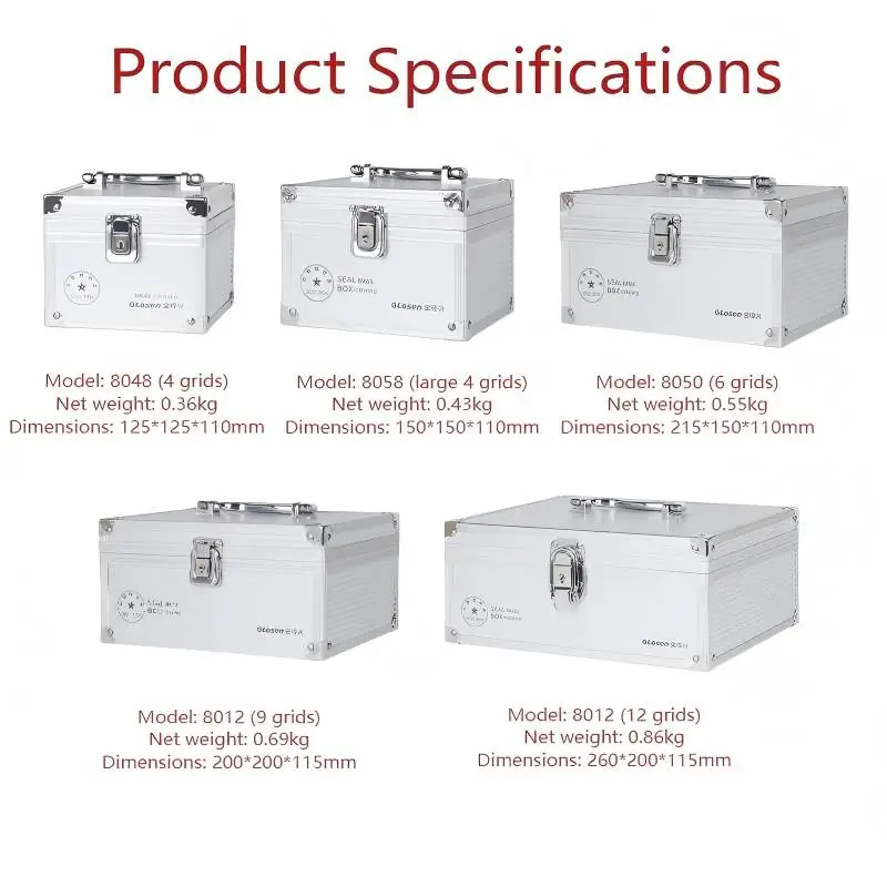 New Ink Stamp Safe Official Seal Storage Box Aluminum Alloy With Lock Financial Inner Compartment Manual Adjust for Bank Office