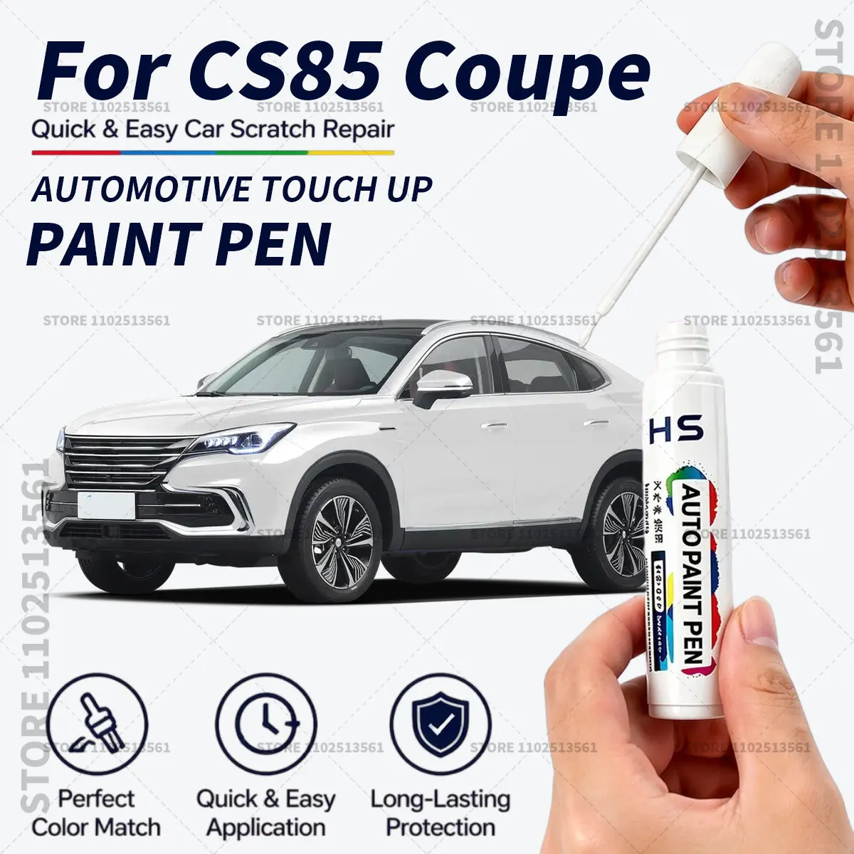 

For Changan CS85 Coupe crystal red sliver gray quite black purple Xingyue blue Touch Up Paint Pen Car Paint Scratch Repair Tool