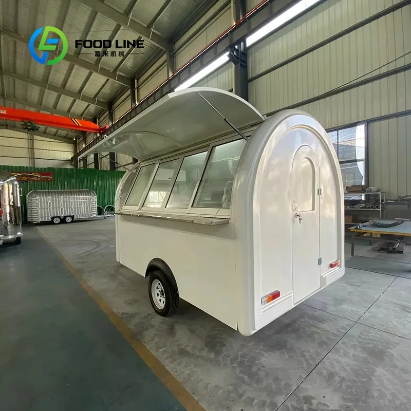 Customized Mobile Stainless Steel Round Food Trailer with Quiet Operation Generator for Noise-Sensitive Areas