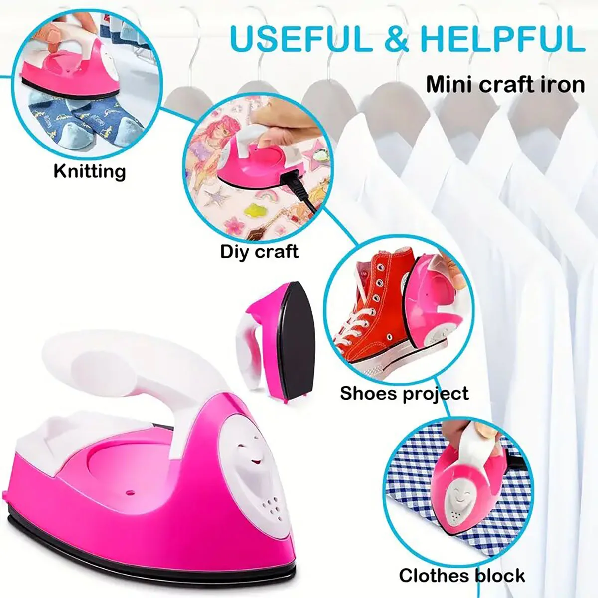 1PC Mini Craft Iron Mini Hot Press Mini Iron Portable Handheld Small Iron with Charging Base Accessories - Bead Accessories