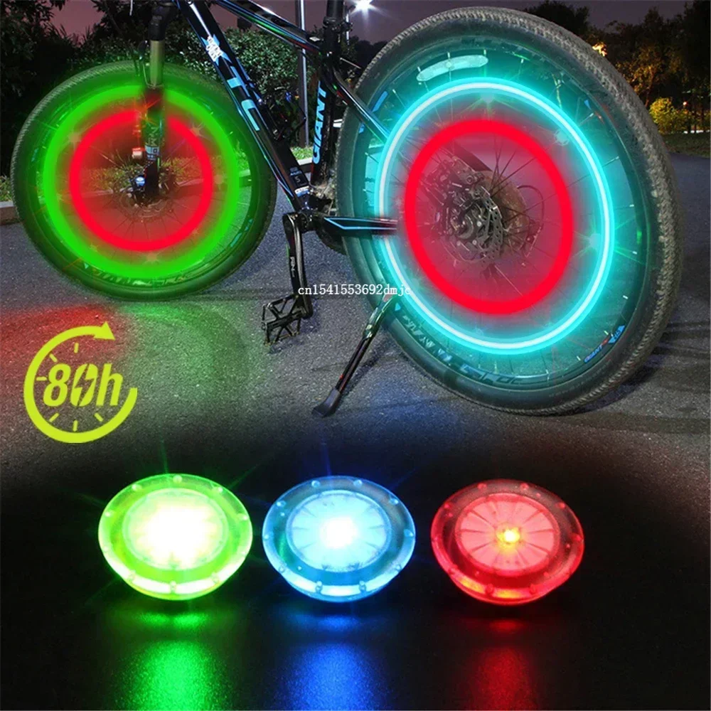 1pc Bicycle Front Light LED Head Front Rear Wheel Bike Spoke Light Waterproof Cycling Bike Lamp with Battery Bicycle Accessories