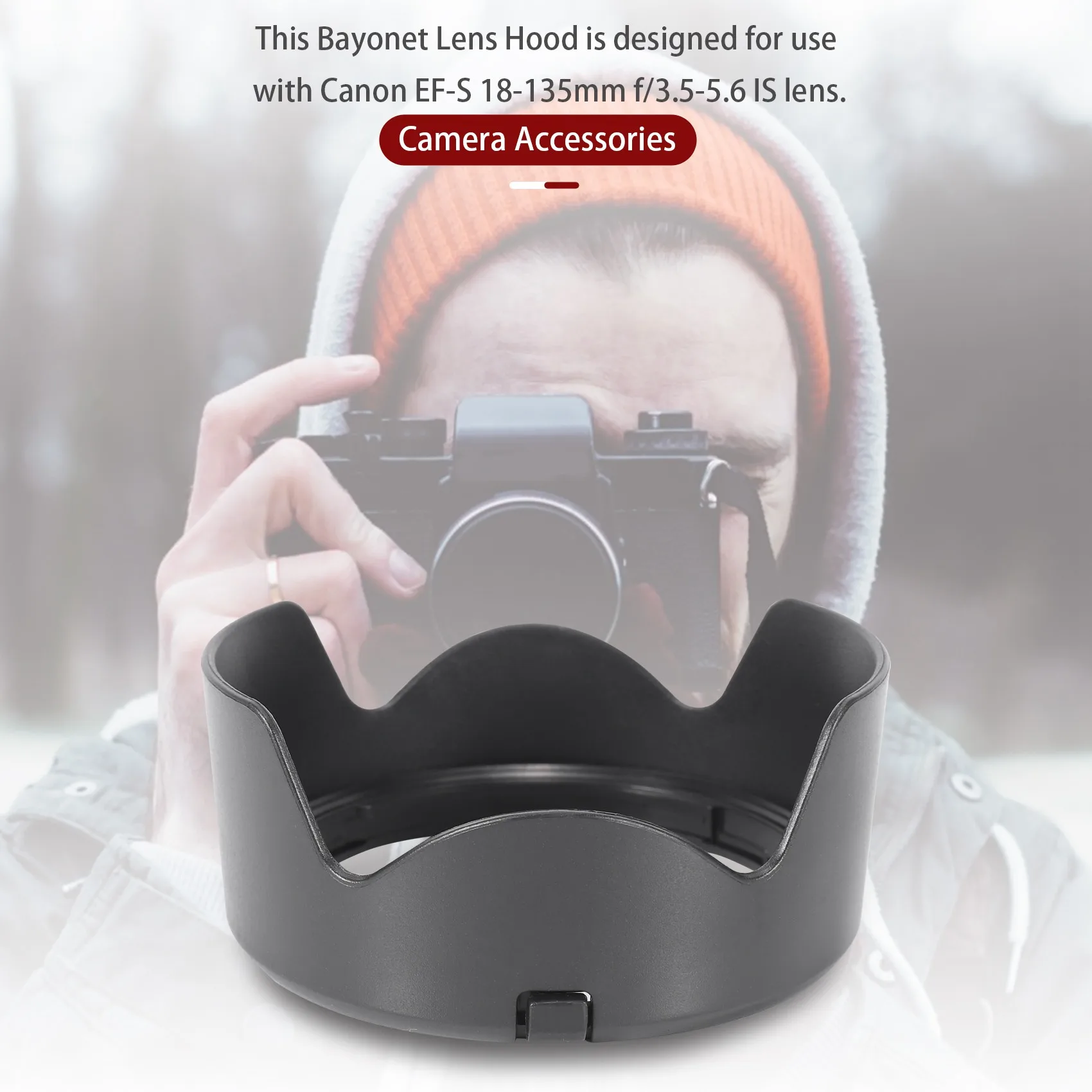 SMIEA EW-73D Lens Hood Shade Protector Cover For Canon EF-S 18-135mm f/3.5-5.6 IS