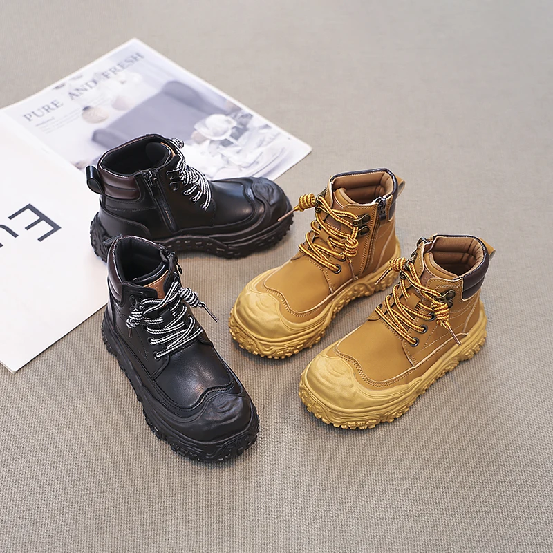 

Kids Short Boots Soft Bottom Children Ankle Boots with Side Zipper 2026 Brand New Boys Girls Cotton Boots Versatile Comfortable