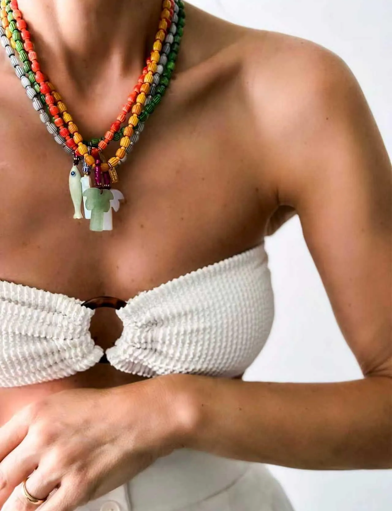 أزياء رائعة الصيف العصرية مجوهرات اكسسوارات السيراميك الخرز اليدوية الحجر الطبيعي شجرة العقيق قلادة قلادة