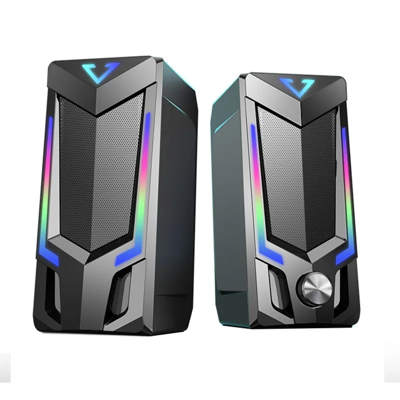 

2.0 CH Multi-media PC RGB Gaming Speakers With Built In Colorful Led Lamp Light Wireless Bluetooth Connection For Party Computer