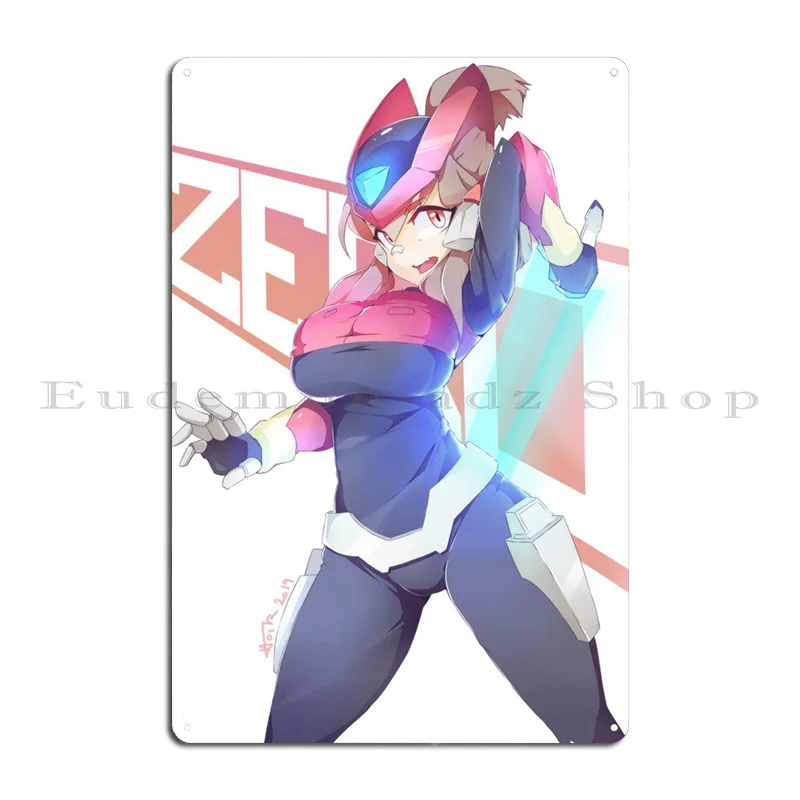 Megaman Zero Aya Metal Signs Club Kitchen Create Decoration Printed Tin Sign Poster