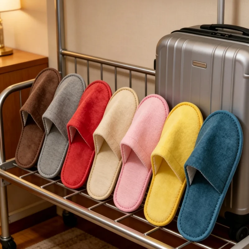 

Four Season Set Closed Toe Non-slip Hotel Slippers Women Indoor Disposable Sanitary Bathroom Slides Men Guest Travel Slippers