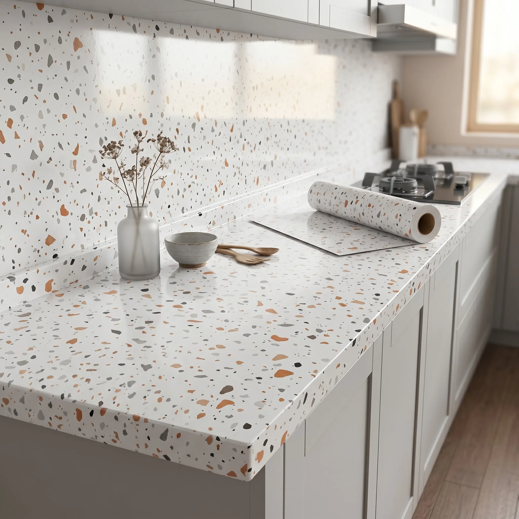 60cm Kitchen Waterproof Oil-proof Wallpaper High Temperature Resistant Self Adhesive Peel and Stick Wall Sticker for Home Decor