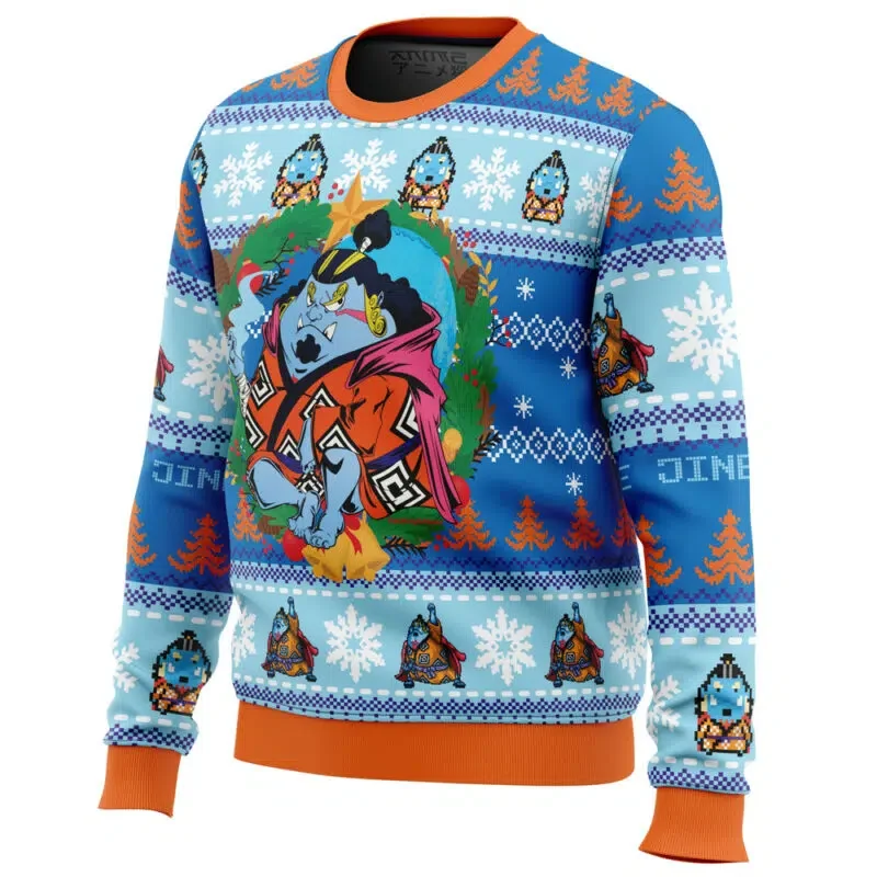 Autumn Men's Crew Neck One Piece Christmas Jinbe Anime Ugly Christmas Sweatshirt Winter Soft Comfy Stylish Pullover Tracksuit