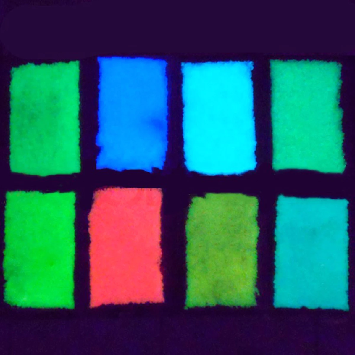 Confezione da 2 pezzi di pigmenti fosforescenti con sabbia luminosa, glitter per unghie, il segno fluorescente