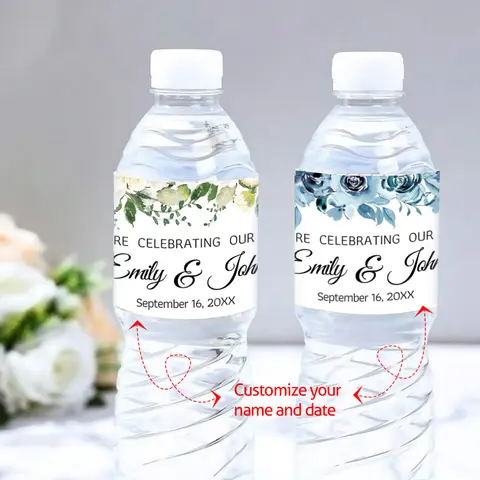 30pcs Custom Celebration Labels Personalized Water Bottle Stickers For Customized Name Text Birthday Baptism Wedding Decoration