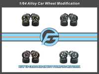FANSGUY 1Set 11mm 1/64 Alloy Car Wheels Removable Wavy Tires Thermal Transfer Printing Process MSC Series For Hot Wheel/Matchbox