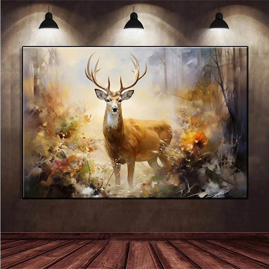 New 5D Round Diamond Painting Abstract Art Forest Animal Deer Sticker Diamond diy Embroidery Home Decoration Mosaic