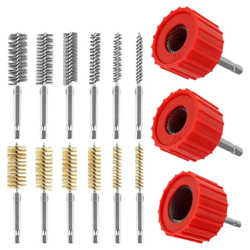 

AFOURT-Copper Wire, Stainless Steel Pipe Cleaning Brush, Metal/Copper Pipe Grinding/Rust Removal Tool, Drilling Kit