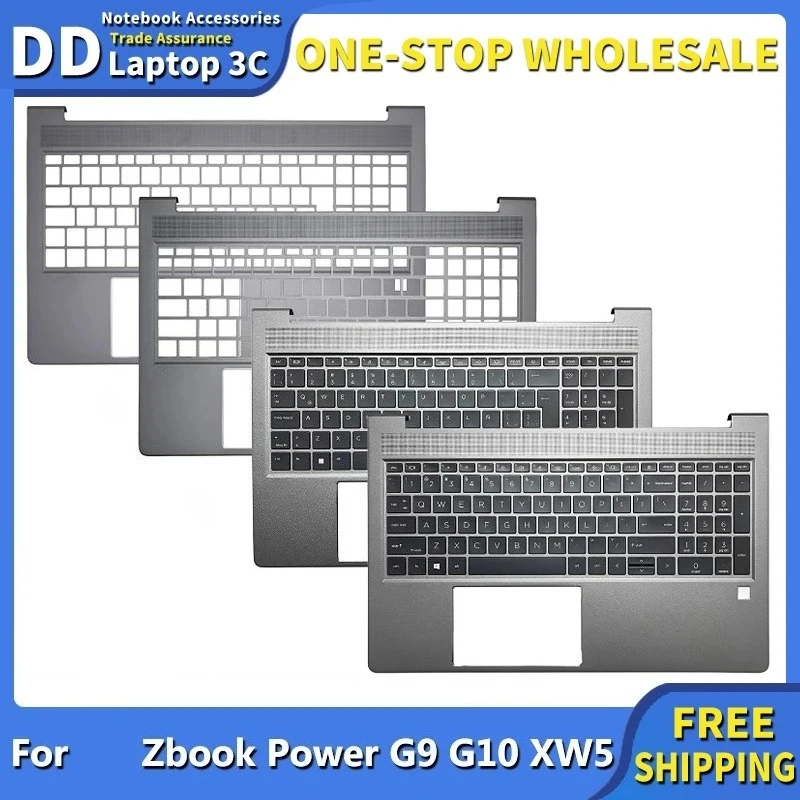 

Brand NEW For Zbook Power G9 G10 XW5 Series Laptop US/UK/LA/FR Backlight Keyboard Palmrest Bottom Base Top Case Grey 15.6Inch