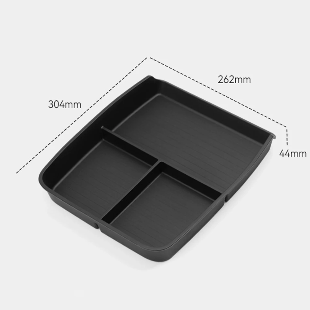 صندوق تخزين سفلي لوحدة التحكم المركزية للسيارة Hyundai Palisade 2026+ صندوق تخزين سفلي لوحة شاحن لاسلكي حصيرة TPE أسود