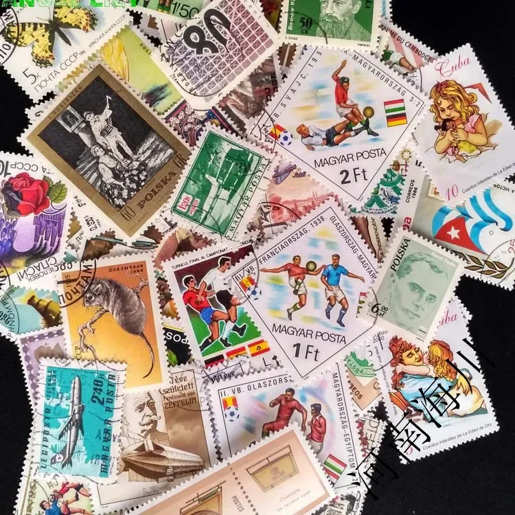 Beautiful 100 Pcs/lot Topic Stamps World Original Postage Stamp with Postmark No Repeat Collection used