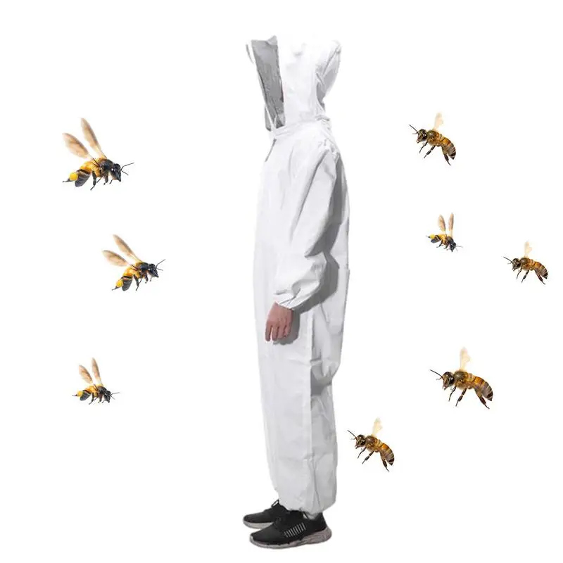 Professional Beekeeping Suit Full Body Bee Proof Protective Clothing Ventilated Hooded Anti-Bee Equipment Apiculture Costume