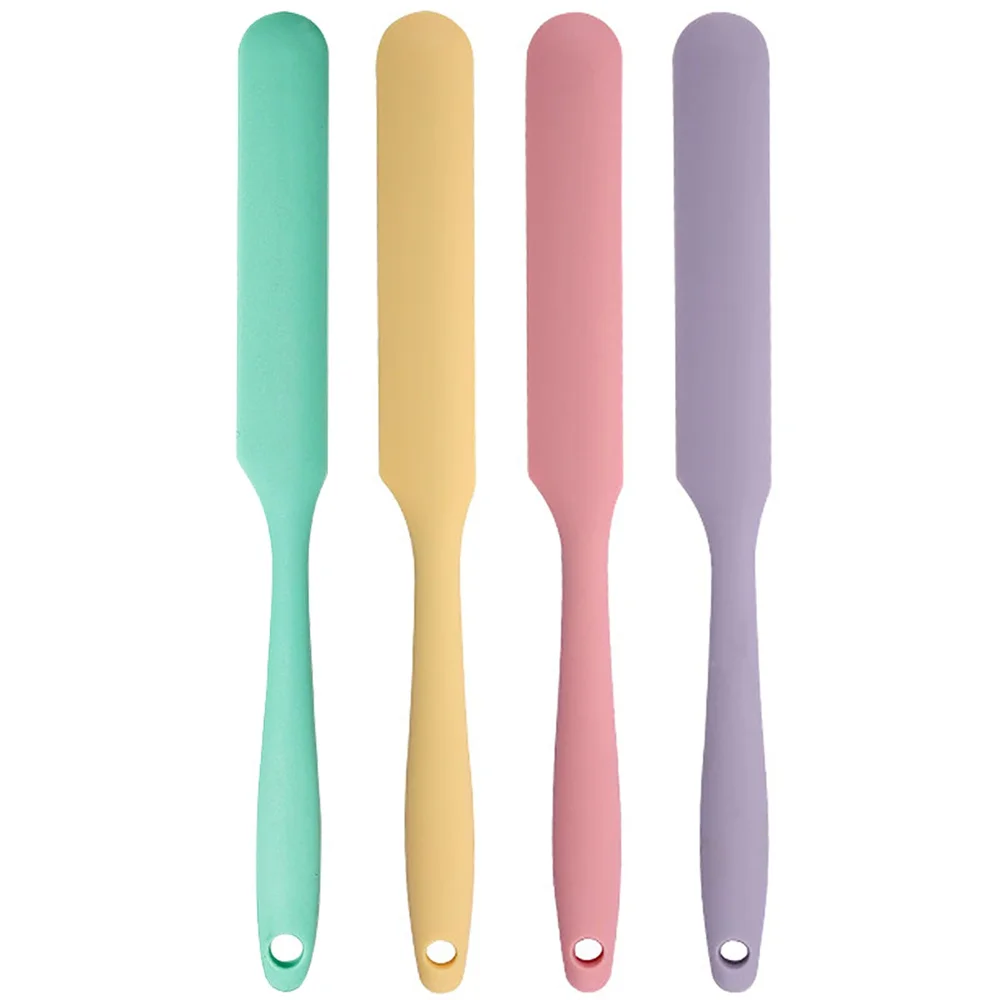 1/4pcs Silicone Jar Spatula Long Handle Sourdough Scraper Butter Spatula Multi-functional Household Spare Blade Baking Tools
