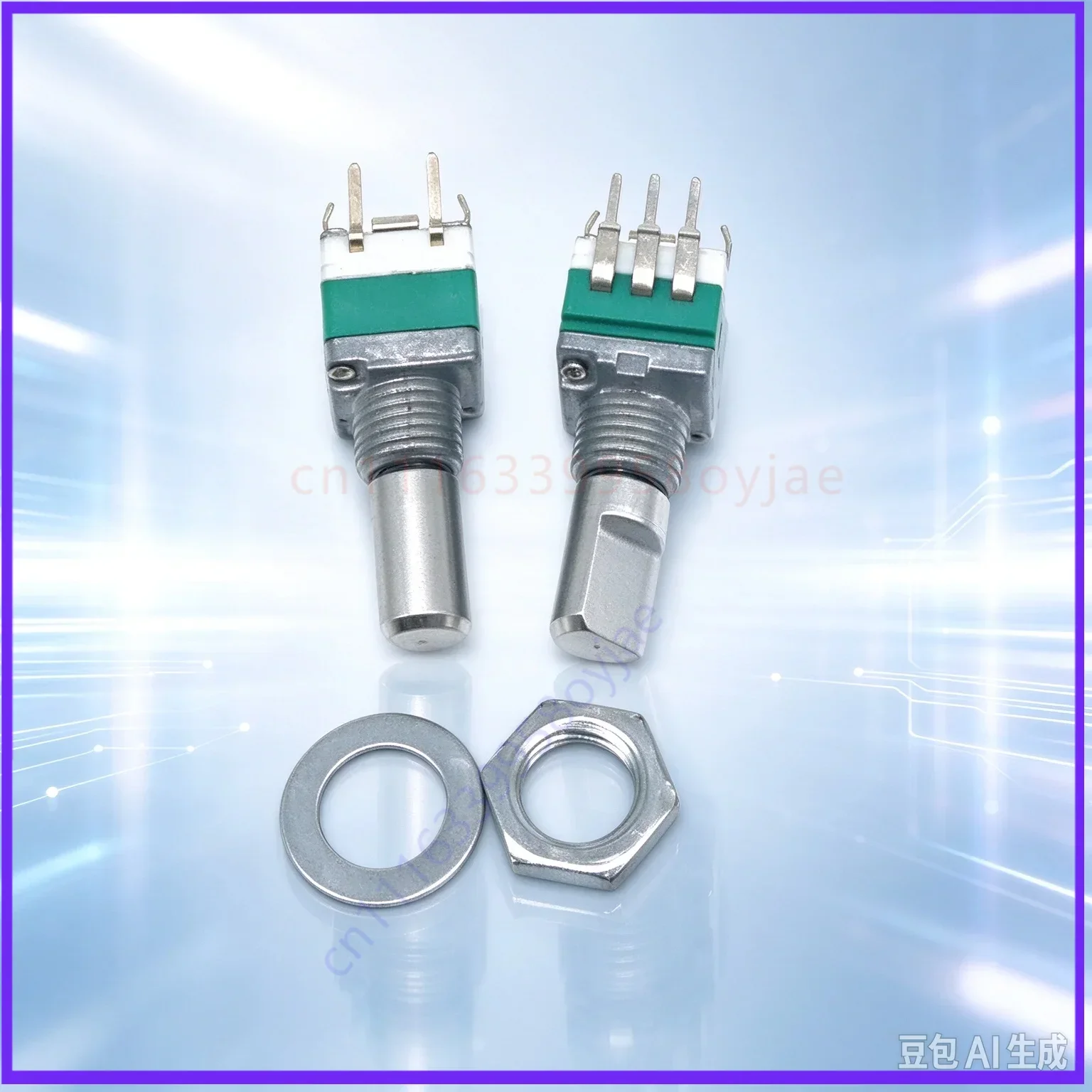 20pcs  Vertical Single Gang Potentiometer 097 With Push Switch B103 B503 B104 Half Shaft for Car Audio Volume Control