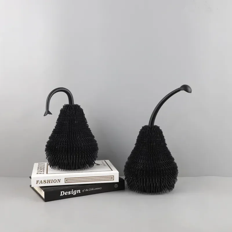 Modern Simple Resin Black and White Hairball Prickly Pear Desktop Ornament for Living Room Entrance Bedroom TV Cabinet Home
