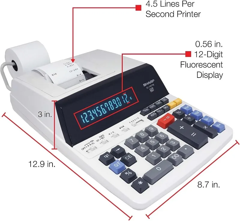 

EL-1197PIII Heavy Duty Color Printing Calculator with Clock and Calendar