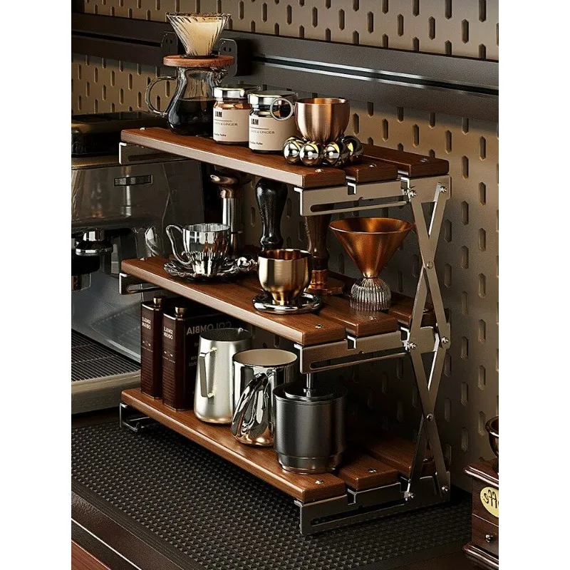 Desktop rack, household multi-layer storage rack, computer table foldable coffee cup holder