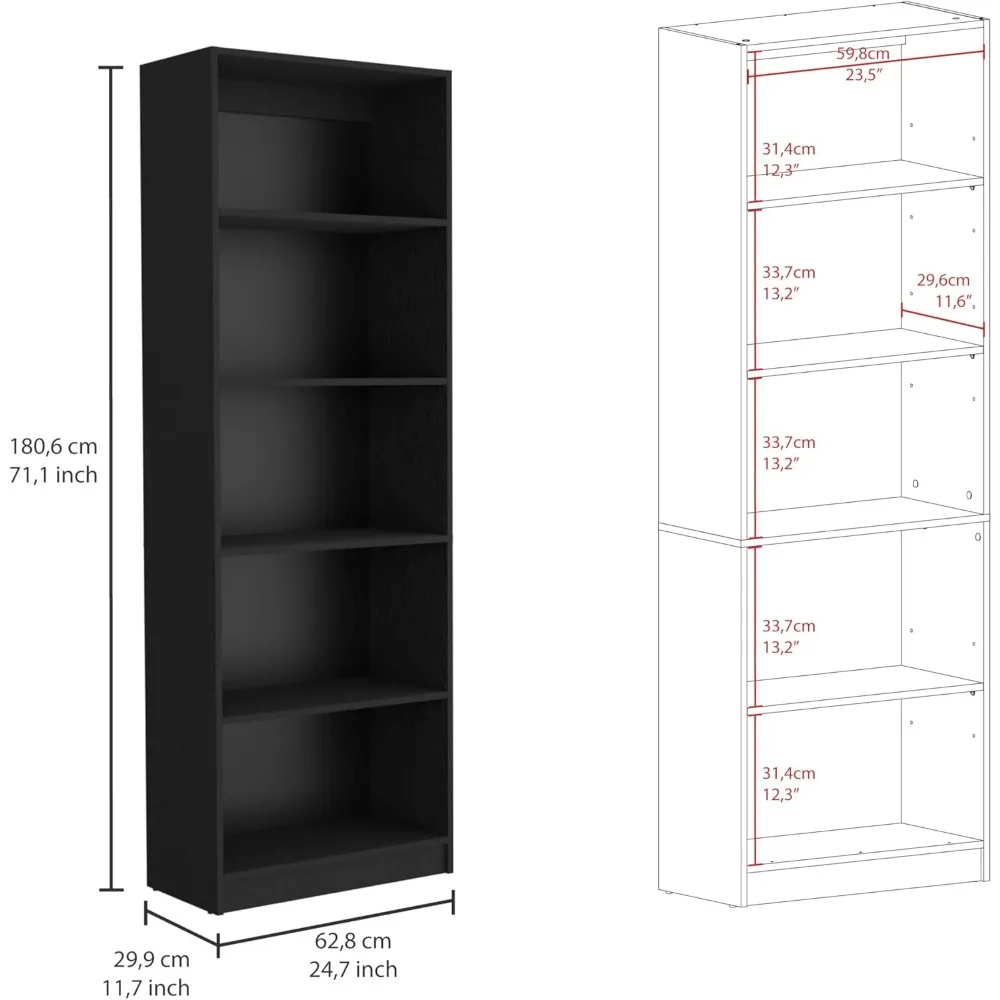 Set Rak Buku Kayu 2 Bagian dengan 9 Rak untuk Penyimpanan dan Pajangan Terbuka, Lemari Organizer Berdiri Sendiri