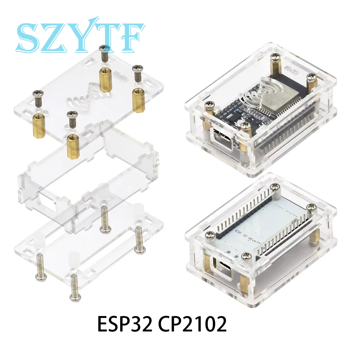 NodeMcu Lua 2102 340G ESP-32 Iot Development Board Transparent Acrylic Protective Shell