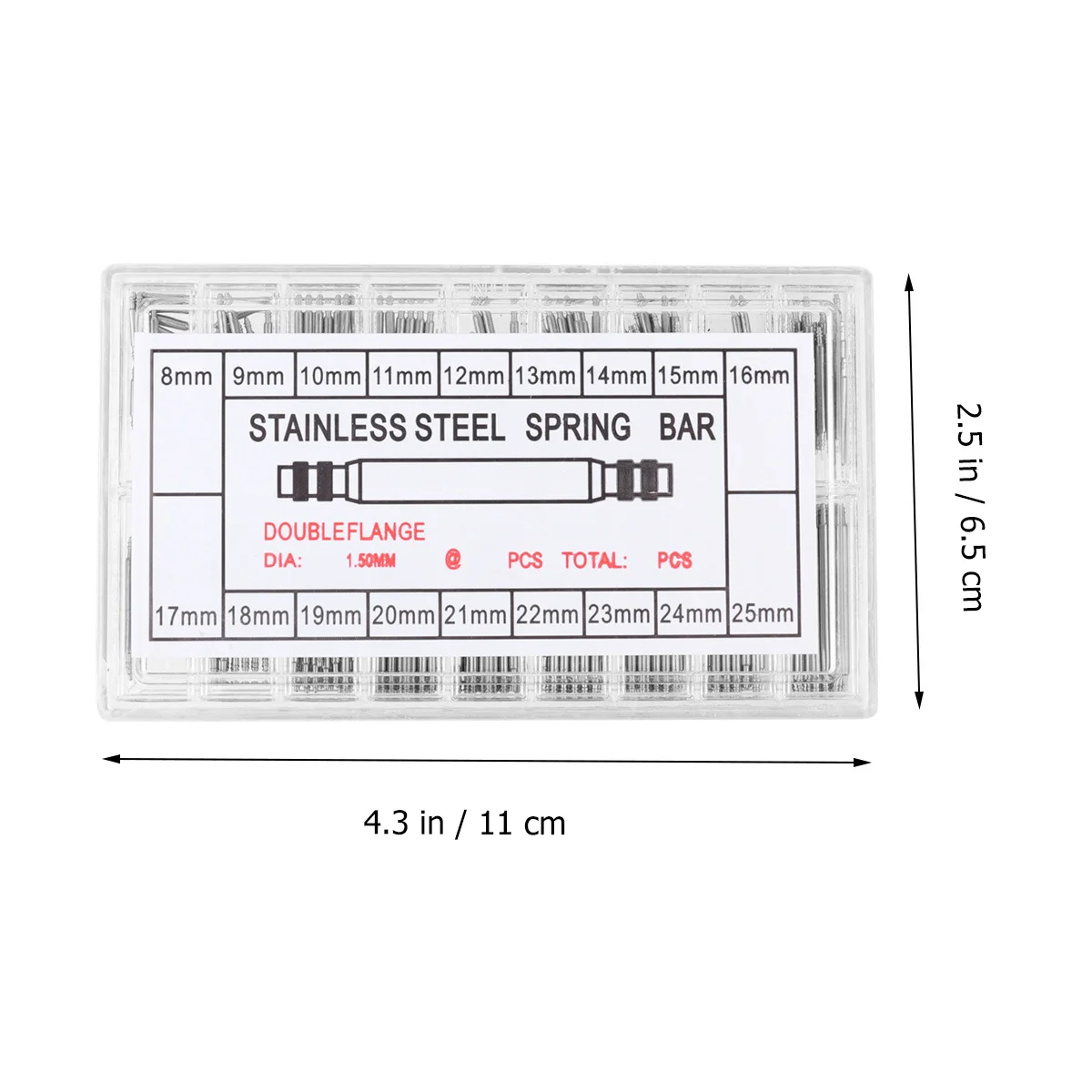 360 قطعة حزام (استيك) ساعة مجموعة أدوات إصلاح 8 مللي متر-25 مللي متر الفضة الربيع بار ربط دبوس مزيل دائم صناعة الساعات ملحق حزام (استيك) ساعة دبابيس #2