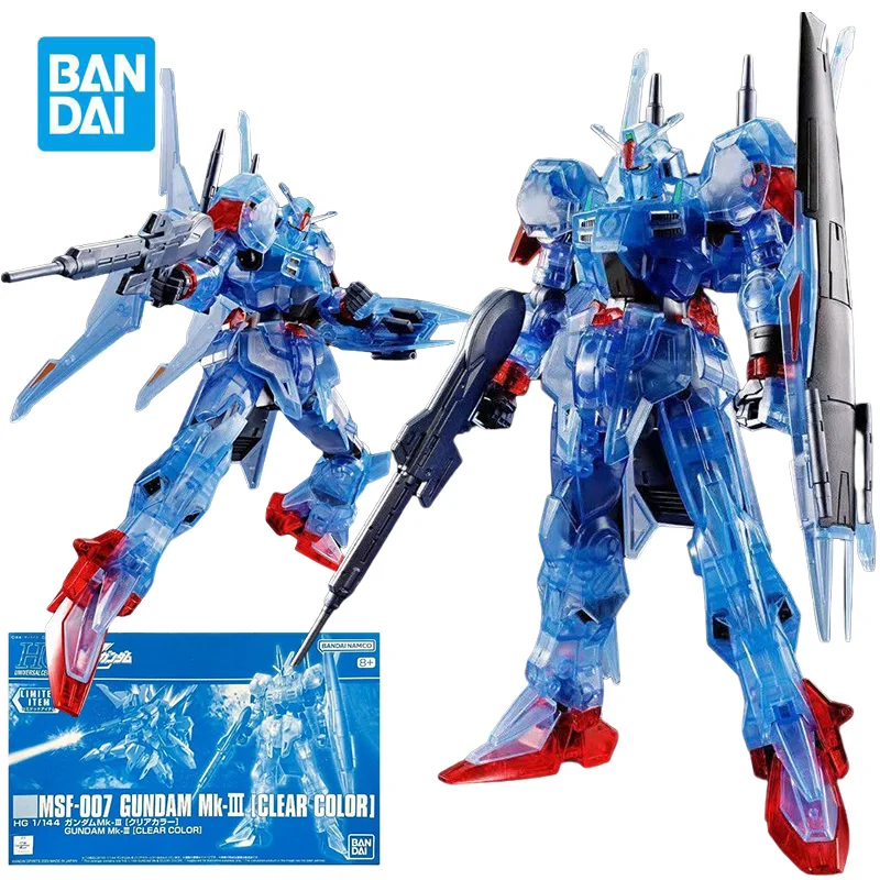 

BANDAI HGUC 1/144 Z-MSV MSF-007 Gundam Mk-III Clear Color Action Figures Mobile Suit Zeta Gundam Anime Model Kit Toys for Boys
