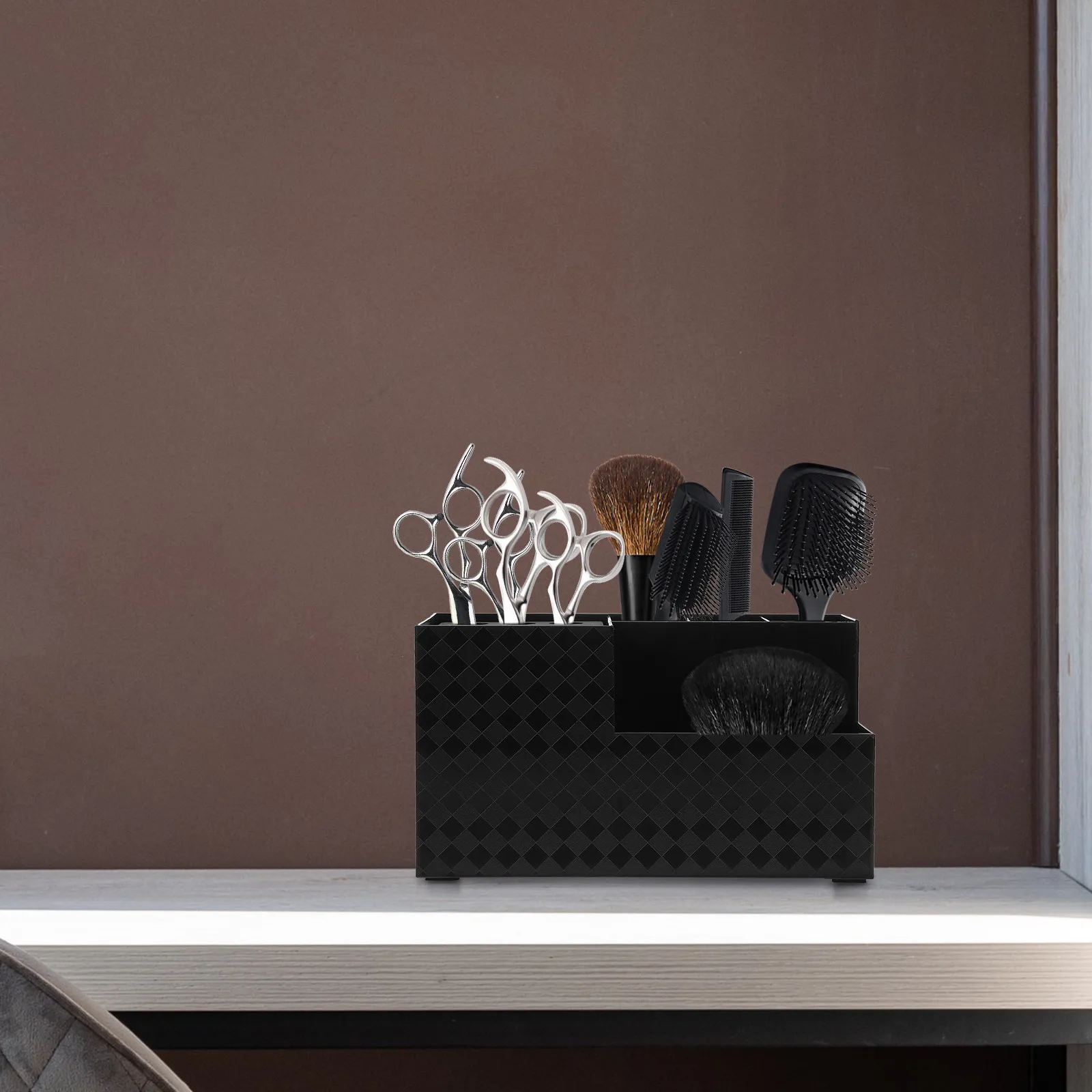 

Professional Hairdressing Tool Storage Box Heavy Duty Scissors Container for Combs Clips Shears Salon Station Organizer Hair